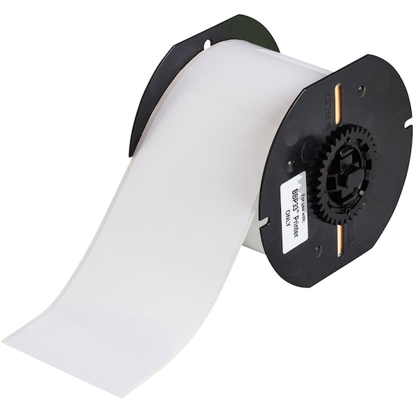 BBP33 Metallized Polyester Permanent Labels 3 in W x 85 ft L Light Gray